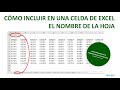 Cómo incluir en una celda de Excel el nombre de la hoja