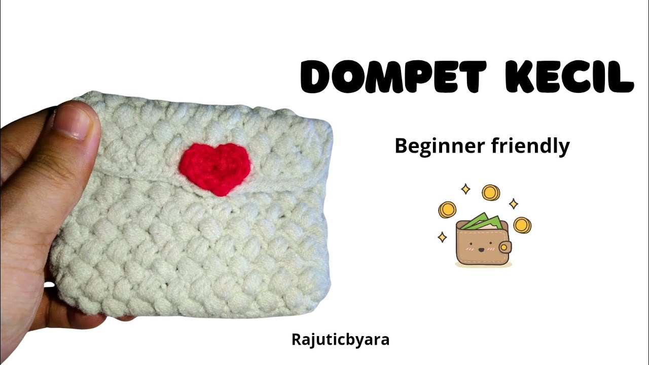 Dompet rajut mini cocok untuk pemula |Easy crochet mini wallet for beginners