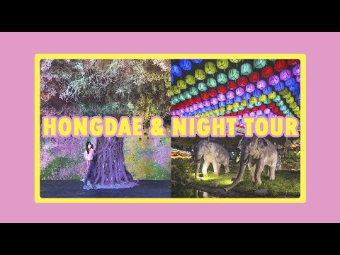 Vlog44 | HONGDAE Interactive Exhibition & University at night🌼 Exhibición en SEUL y Tour de noche