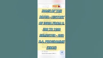 2nd Semester, History question paper (B.A program)