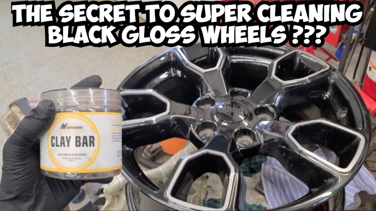 How To DEEP Clean Black Gloss Wheels with Clear Coat & Remove Embedded ...