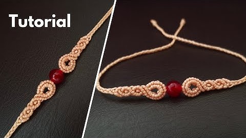 Macrame bracelet tutorial with a bead