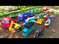 WOWW!! Mobil Truk Tronton Panjang Bongkar Mainan Mobil Mobilan, Excavator, Mobil Pemadam