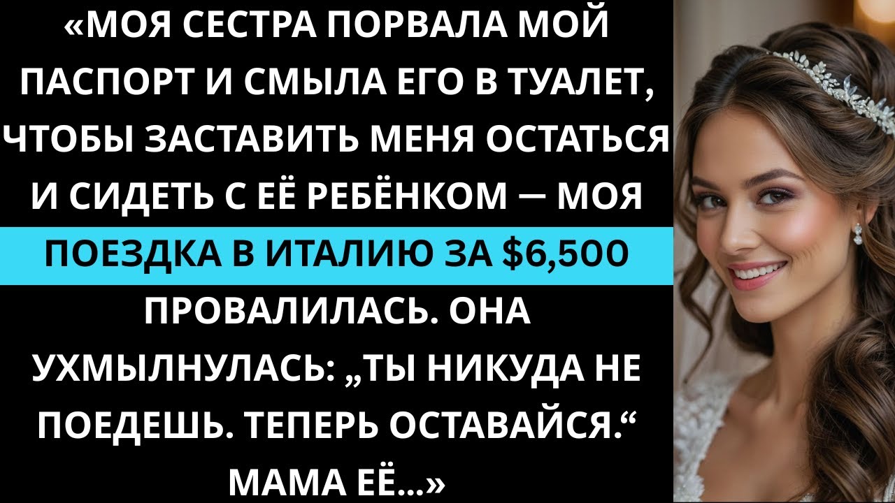 «Сестра порвала паспорт и смыла в туалет, чтобы я не уехал. Моя поездка в Италию провалилась.»