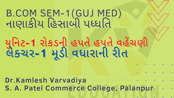 L-1 મૂડી વધારાની પદ્ધતિ I યુનિટ-1 રોકડની હપ્તે હપ્તે વહેંચણી I નાણાકીય હિસાબી પદ્ધતિ I B.Com.Sem-1