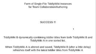 Success Part 1: Peer-to-peer TiddlyWiki instances