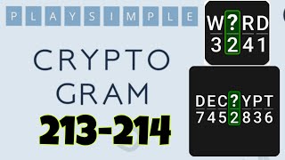 PlaySimple CRYPTOGRAM level 213 214