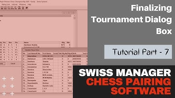 Finalizing Tournament Dialog Box - Swiss Manager Chess Pairing Software