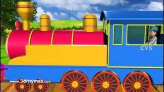 Piggy on the railway line picking up stones - 3D Animation English Nursery rhyme song for children