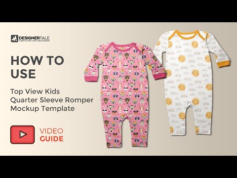 Kids Quarter Sleeve Romper Mockup, a Product Mockup by Designertale (Thumbnail 9 of 9)