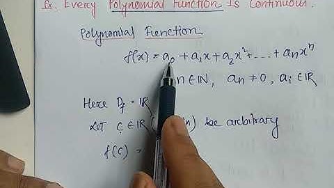 Continuity (L-6) Continuity of Polynomial Function