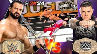 Drew McIntyre vs Dirty Dominik (CHAMPION Vs CHAMPION) in WWE 2K24 PPSSPP Mod!!