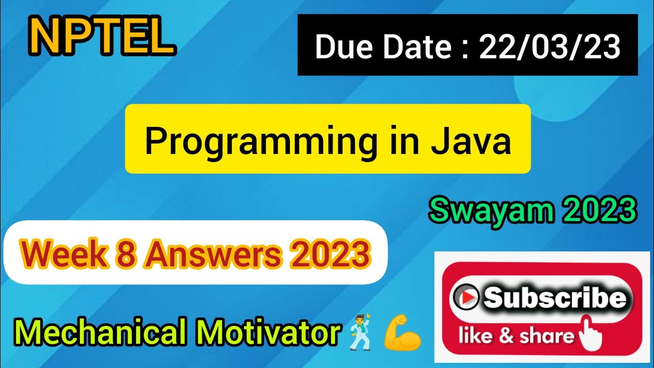 nptel java week 8 assignment answers 2023