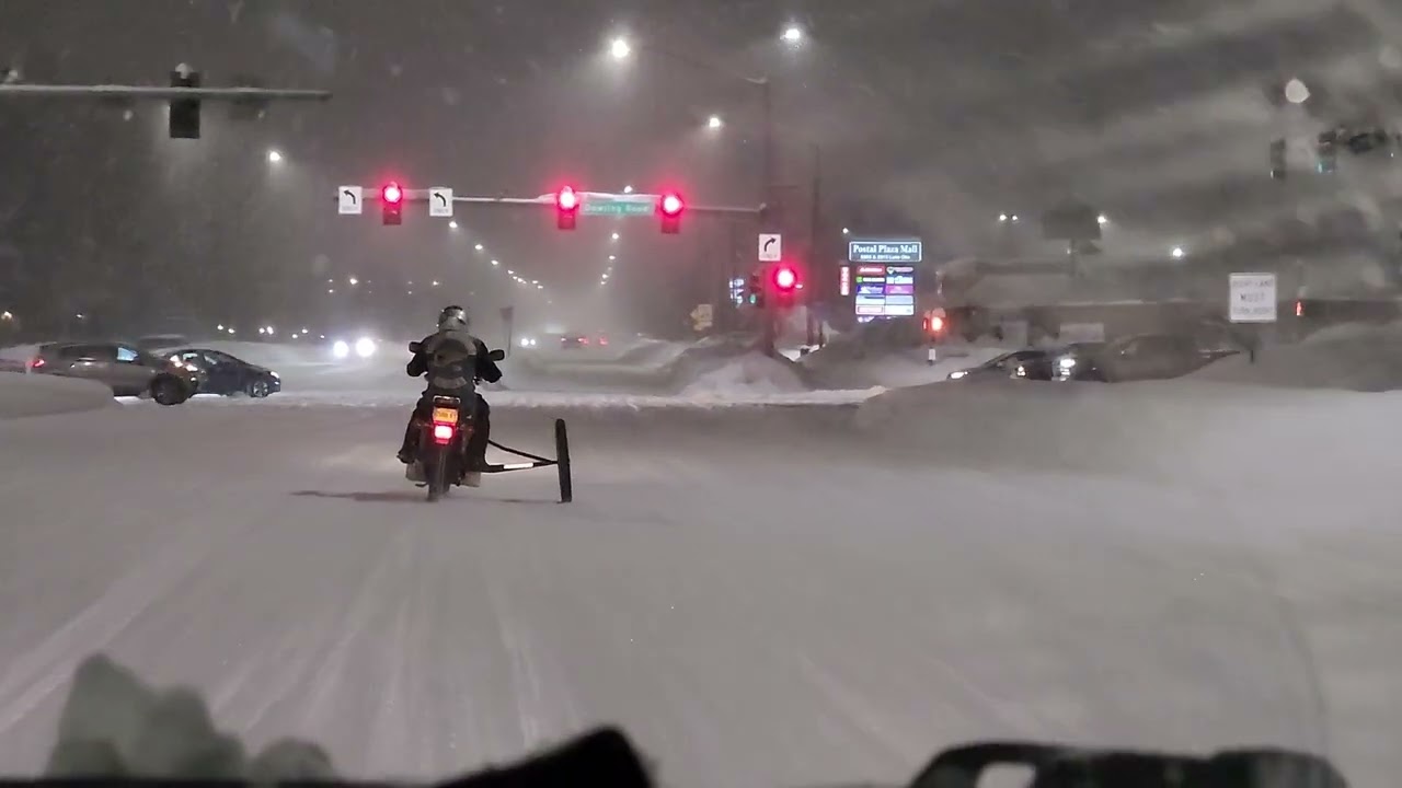 Riding behind a Hells Angel in Alaska with his 3rd wheel in snow and at night