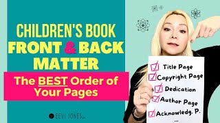 Children's Book Front Matter - the BEST Book Page Order
