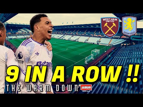 9 NINE IN A ROW WEST HAM 2 VILLA 3 THE WARM DOWN
