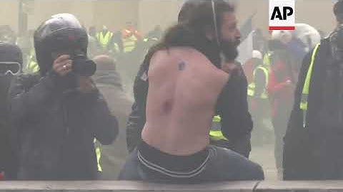 Paris police used tear gas and water cannons