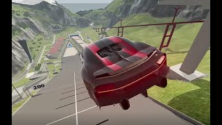 Which supercar jumps the furthest on car jump arena  Beamng Drive