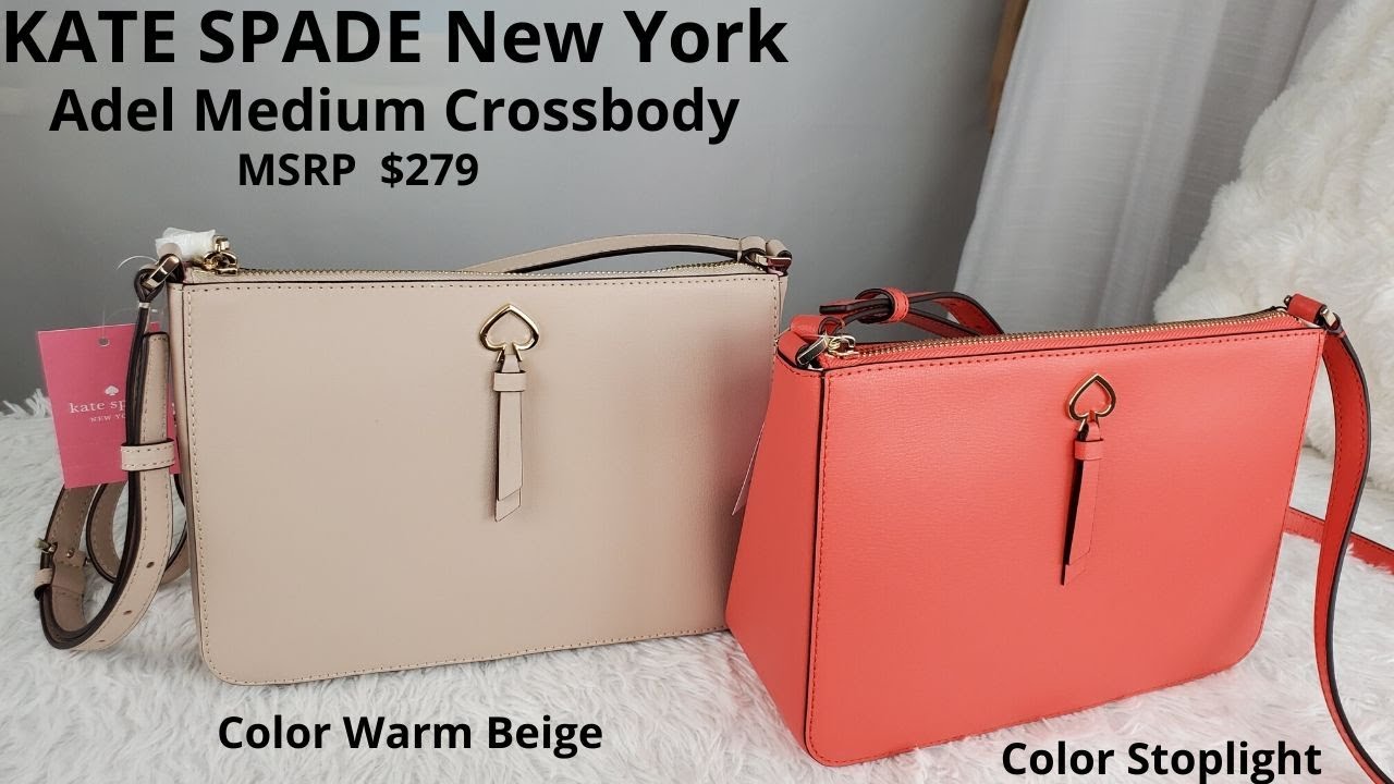 KATE SPADE New York Adel Medium Crossbody in Color Stoplight and Warm Beige  - YouTube