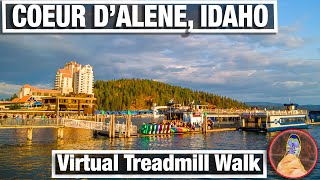 City Walks  Coeur D'alene Sherman Avenue  Virtual Treadmill Walking Tour and Exploration
