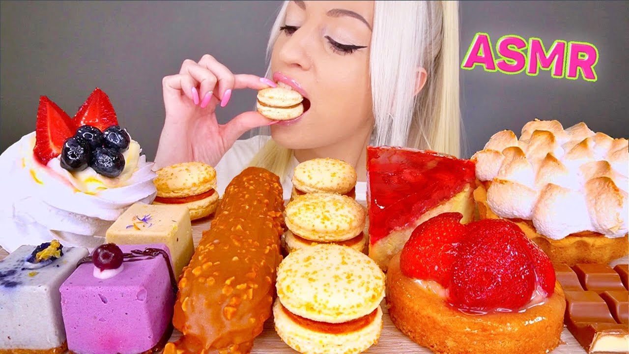 ASMR EATING CHOCOLATE DESSERTS, ICE CREAM, CAKE, CANDY (SWEET FOOD ...