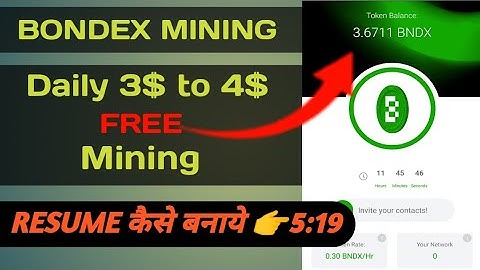 Bondex mining perday 3$ to 4$ | Resume kaise banaye for Bondex Origin |New Airdrop 2021|code 👉6yrvv