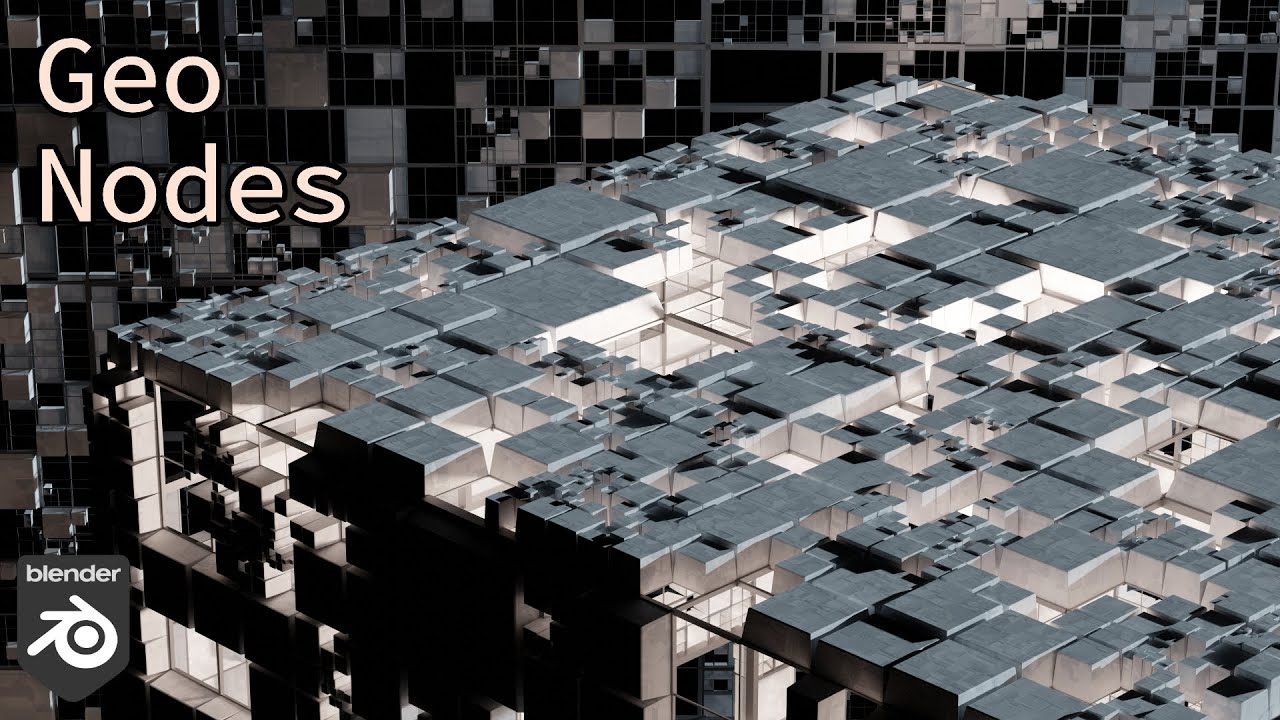 Recursive Subdivision Greeble with Geometry Nodes || Blender 3.0 and 3. ...