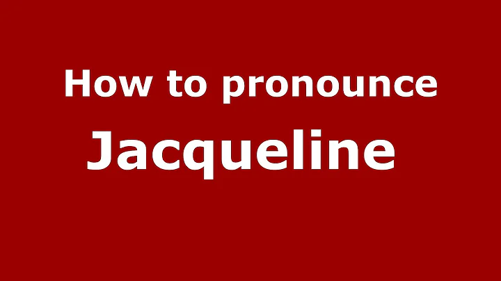 How to pronounce Jacqueline (French/France) - Pron...