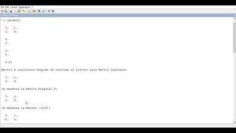 Aplicando el programa jacobi hecho con Scilab para resolver sistema de 2x2