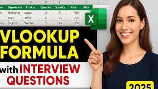 VLOOKUP Formula with Interview Questions 2025 | Excel Job Preparation Tutorial
