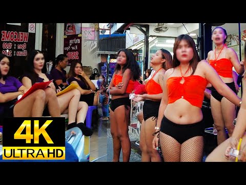 Pattaya 4K Walk Soi BuaKhao, Beach Road, Walking Street, Soi Sip Chet. Apr 2024.