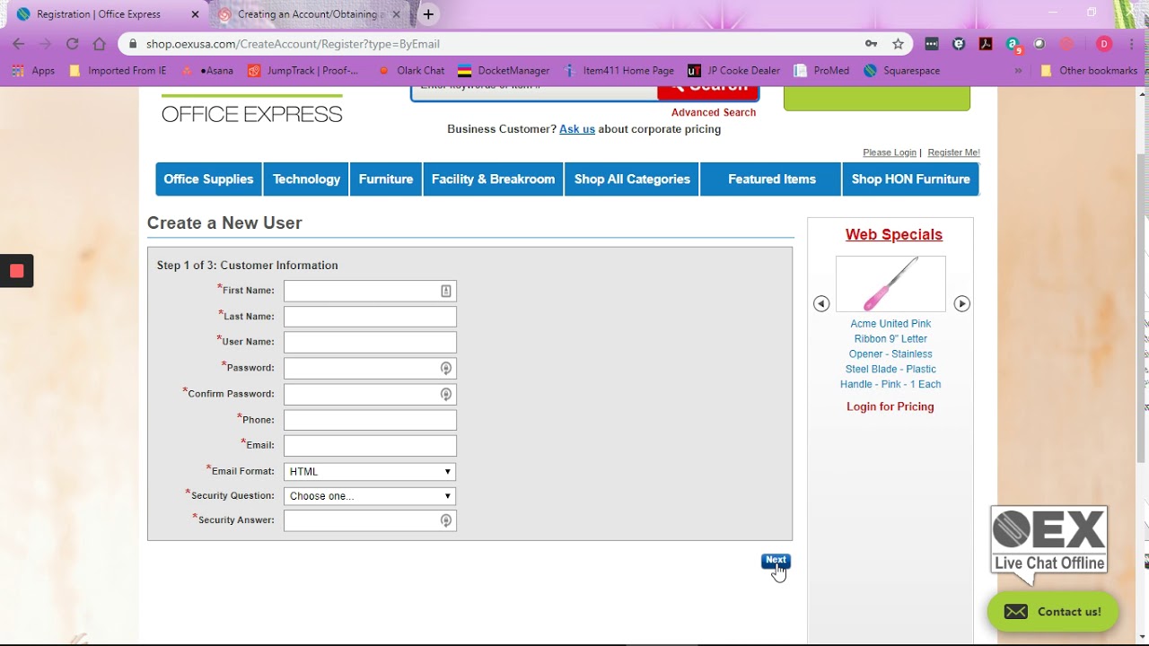 Creating an Account/Obtaining a Login Tutorial
