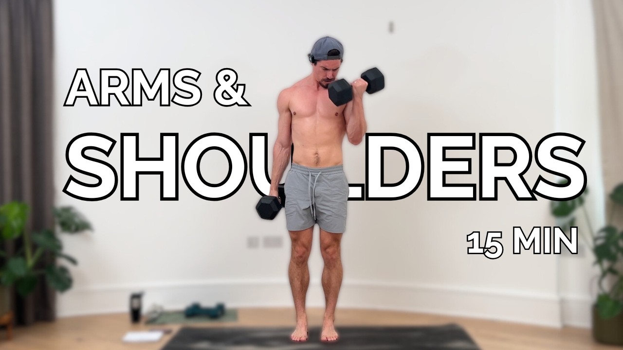 15-Minute Arms & Shoulders Dumbbell Workout at Home | Build Muscle