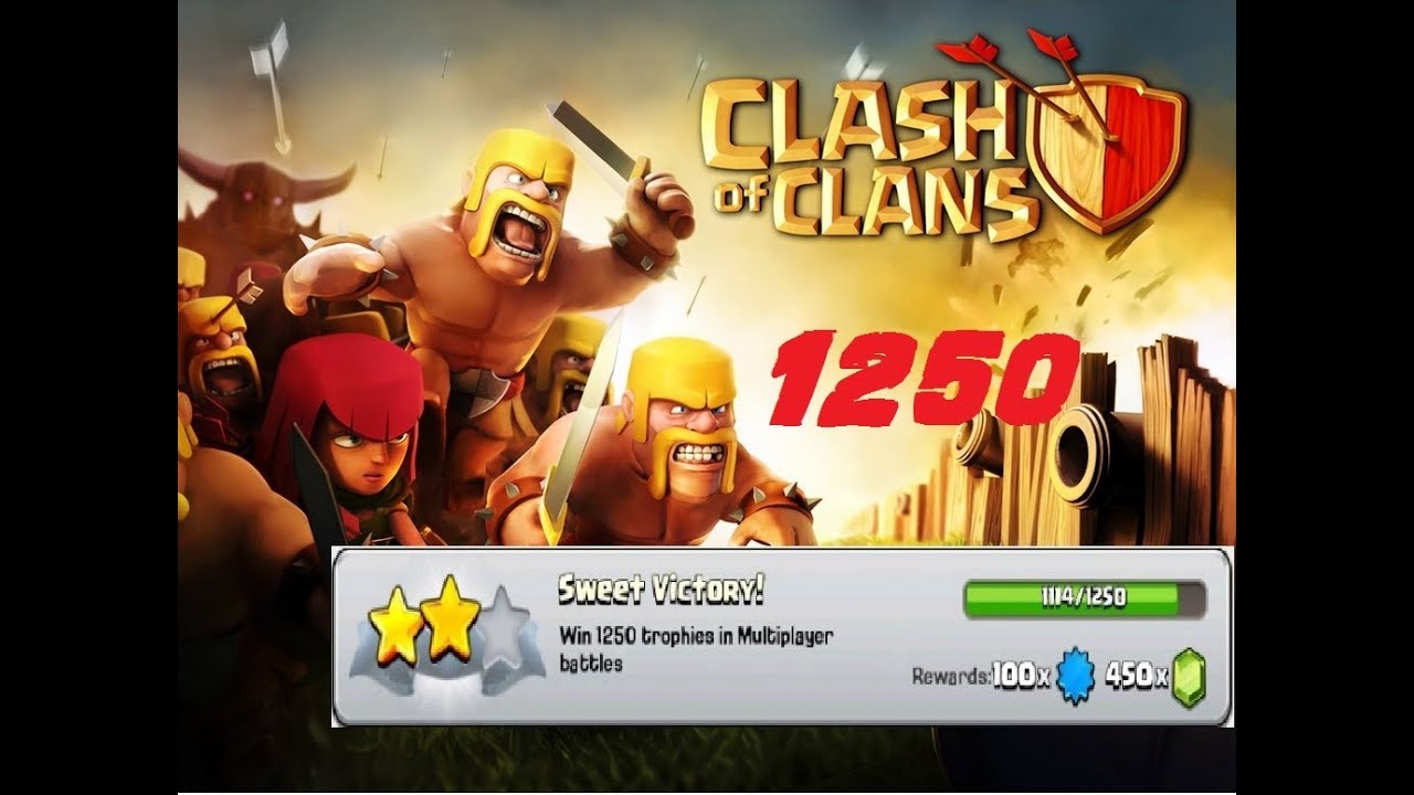 How to get Easy 1250 Trophies in Clash of Clans YouTube