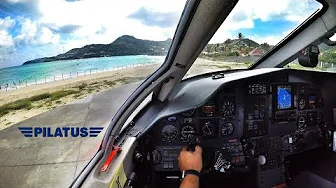 Flying into St Barths on the Pilatus PC-12 - GoPro 4K