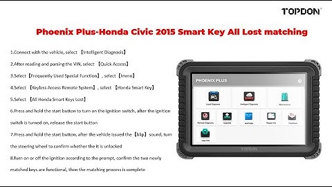 TOPDON Phoenix Plus Honda Civic 2015 Smart Key All Lost matching
