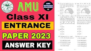 amu class 11 entrance answer key 2023 | amu class XI Entrance answer key 2023