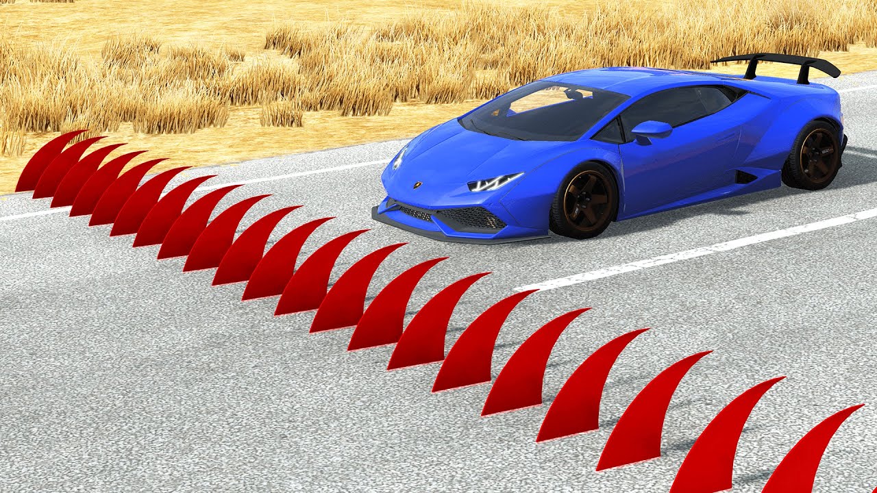 Cars vs Spikes #3 – BeamNG.Drive