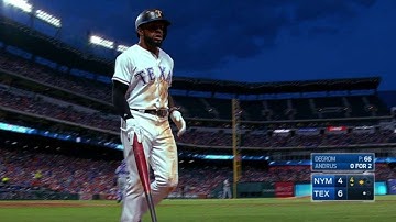 NYM@TEX: DeShields comes home on a double play