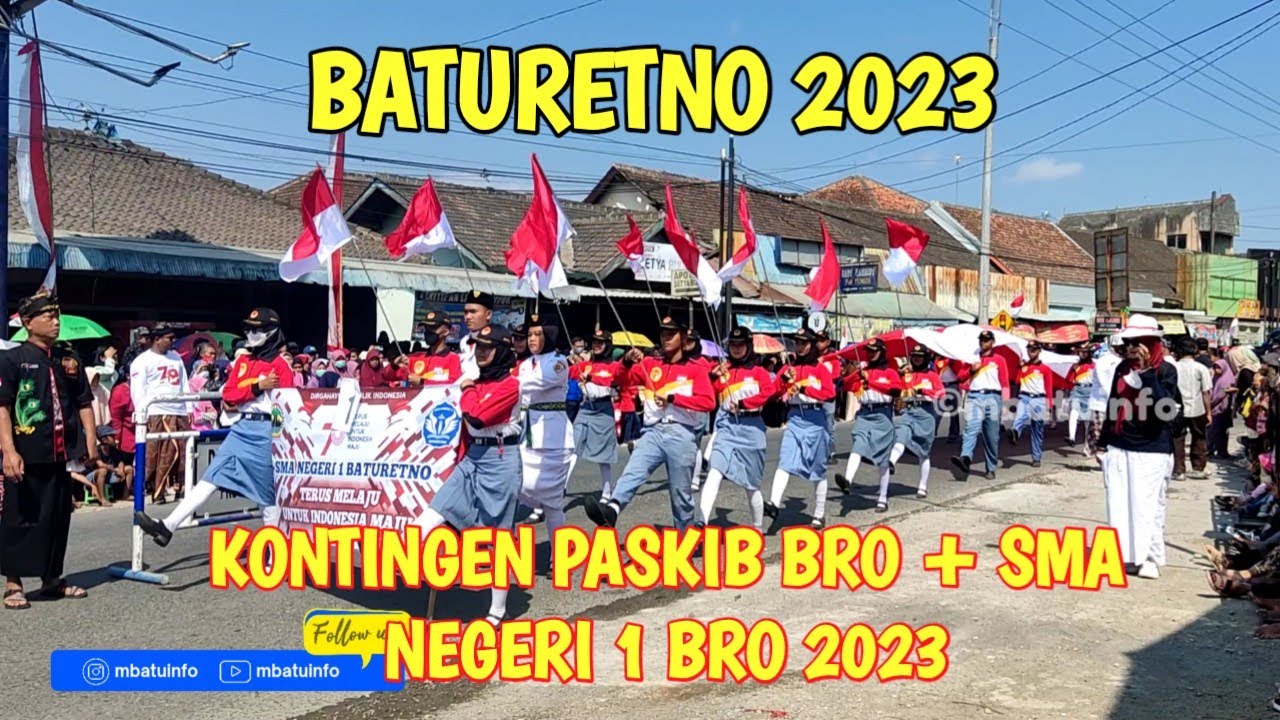 KONTINGEN PASKIB BRO + SMA NEGERI 1 BRO 2023 #baturetno #jawatengah  #wonogiri #karnaval #mbatuinfo