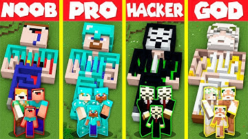 Minecraft Battle: INSIDE STATUE MAZE HOUSE BUILD CHALLENGE - NOOB vs PRO vs HACKER vs GOD Animation