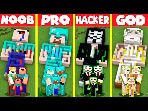 Minecraft Battle: INSIDE STATUE MAZE HOUSE BUILD CHALLENGE - NOOB vs PRO vs HACKER vs GOD Animation