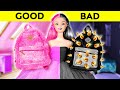 MEAN VS NICE DOLL MAKEOVER || Good vs Bad Beauty Total DIY Transformation! Tiny Crafts by 123 GO!