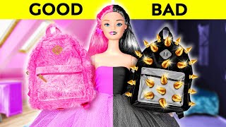 MEAN VS NICE DOLL MAKEOVER || Good vs Bad Beauty Total DIY Transformation! Tiny Crafts by 123 GO! screenshot 4