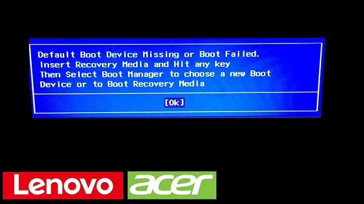 Lenovo Ideapad, Acer,  Default Boot Device Missing or Boot Failed, Error Windows 7, 8, 10, 11