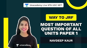 Way to JRF 2021 | Most important questions of all Units - paper 1 | Navdeep