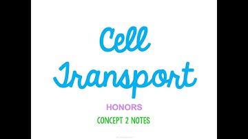 Unit 2 Cells HONORS Concept 2 Notes *UPDATED*