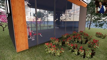 one more day and night google sketchup 2019 3d small gym room rendering video