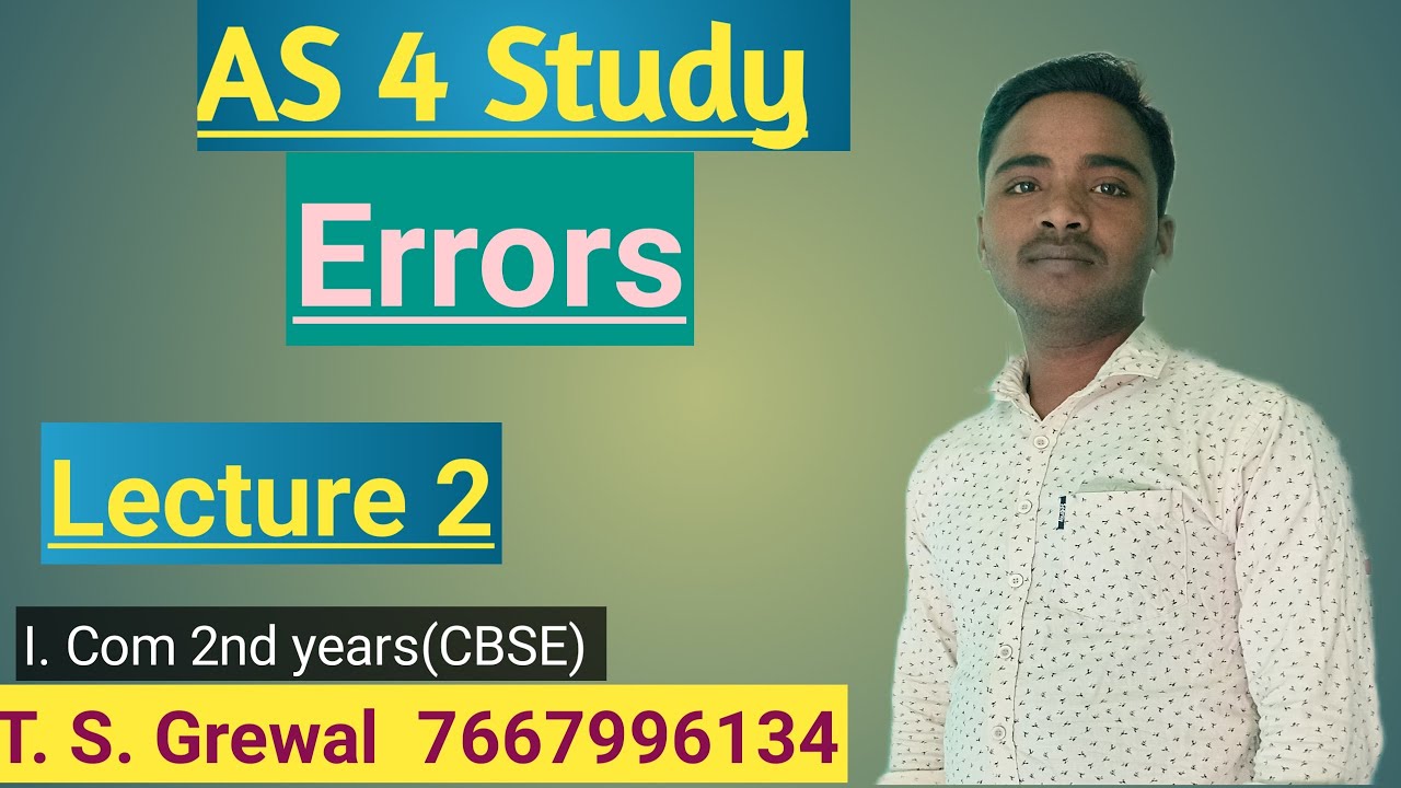 Errors || Rectification of Errors || Type of errors - YouTube