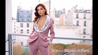 US model & Actress Blanca Blanco in Paris wearing Christophe Guillarmé